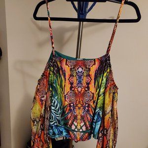 Venus Python Print cold shoulder top - Size 1X - NWOT